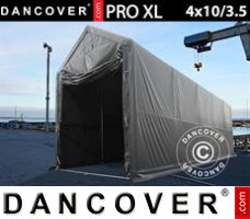 Tenda Garage XL 4x10x3,5x4,59m, PVC, Grigio