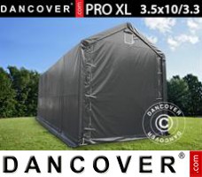 Tenda Garage XL 3,5x10x3,3x3,94m, PVC, Grigio